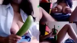 Terbaru Abis Pulang Sekolah, Colmek Pake Terong, Becek Semua.
