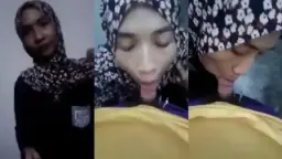 Jilbab Ayang Lagi Asik Ngewe Sambil Nelen Kontol Pacar.