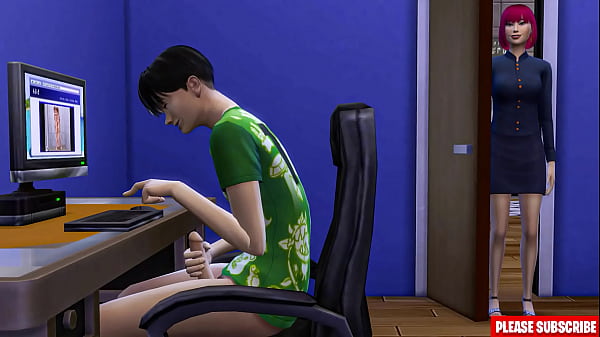 Ibu Tiri Jepang Greget Lihat Anak Tirinya Coli Depan Laptop.
